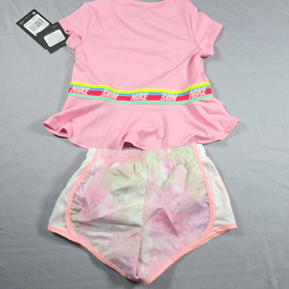 Nike Dri-Fit Little Girl's  2-Piece Graphic Tee & Short Set 3T
